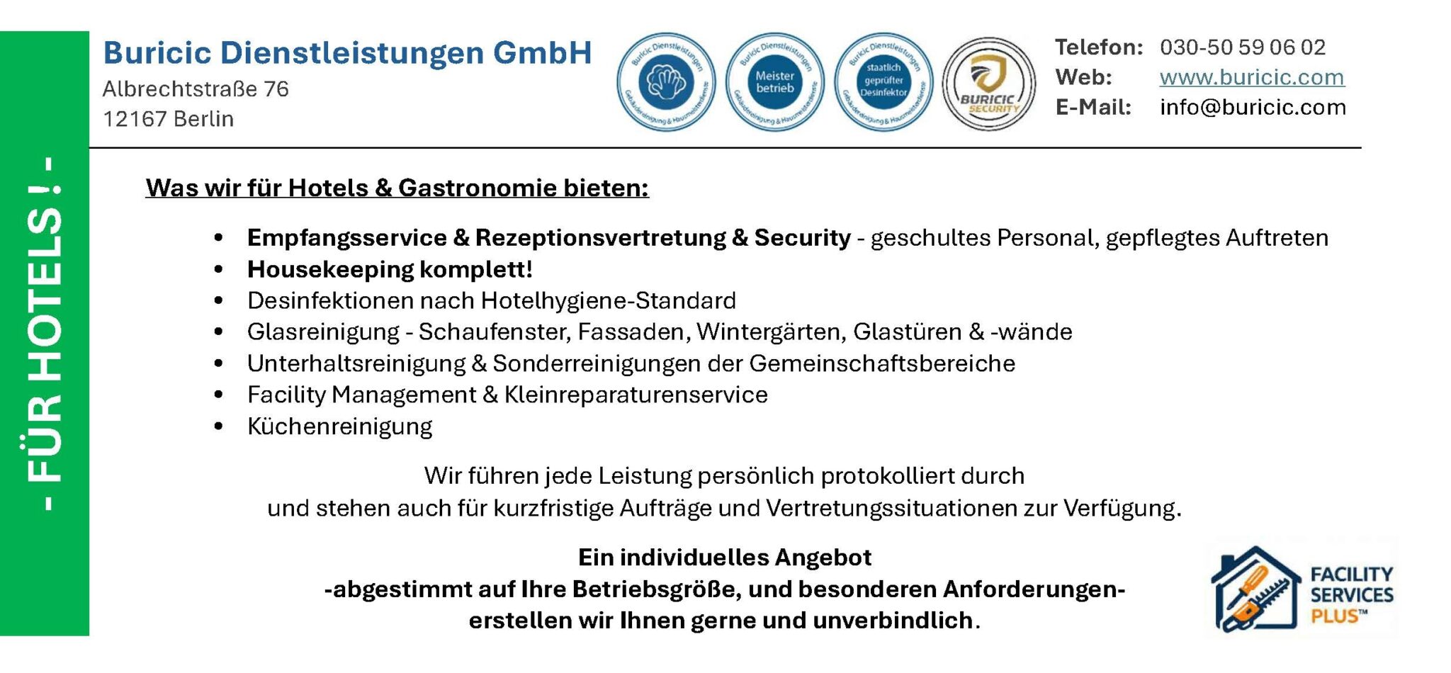 kompetenzliste hotel